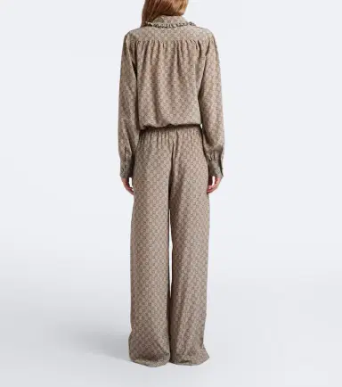 Gucci GG silk crêpe de chine palazzo pants | Thumbnail 4