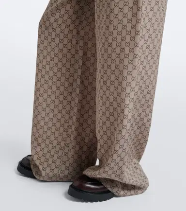Gucci GG silk crêpe de chine palazzo pants | Thumbnail 5