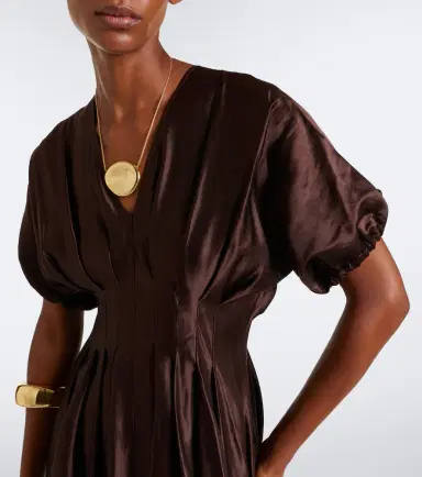 Joseph Nova pleated linen and silk maxi dress | Thumbnail 4