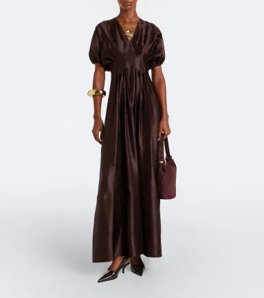 Joseph Nova pleated linen and silk maxi dress | Thumbnail 5