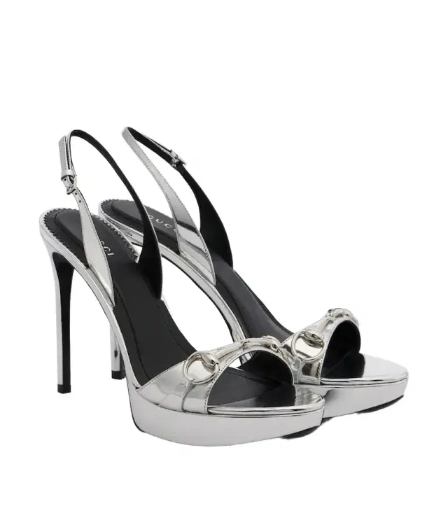 Gucci Donna metallic leather platform sandals