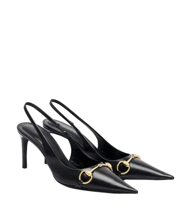 Gucci Donna Horsebit leather slingback pumps