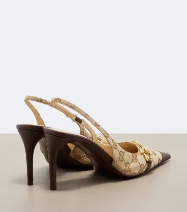 Gucci Donna GG canvas slingback pumps | Thumbnail 4 Gucci Donna GG canvas slingback pumps | Thumbnail 4