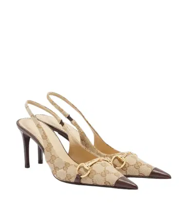 Gucci Donna GG canvas slingback pumps | Thumbnail 1 Gucci Donna GG canvas slingback pumps | Thumbnail 1