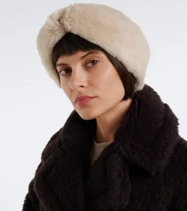 Max Mara Alpaca, wool, and silk teddy headband | Thumbnail 4 Max Mara Alpaca, wool, and silk teddy headband | Thumbnail 4