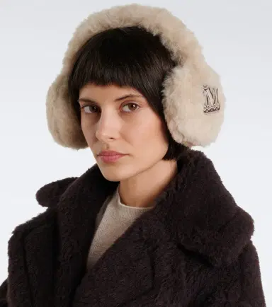 Max Mara Alpaca, wool, and silk teddy earmuffs | Thumbnail 4 Max Mara Alpaca, wool, and silk teddy earmuffs | Thumbnail 4