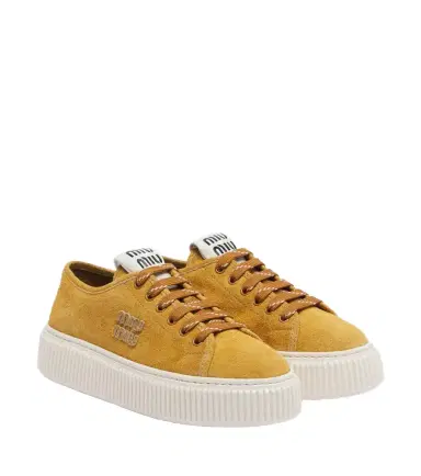 Miu Miu Suede platform sneakers | Thumbnail 1