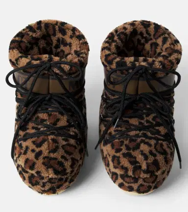 Moon Boot Kids Icon Low leopard-print teddy snow boots | Thumbnail 3