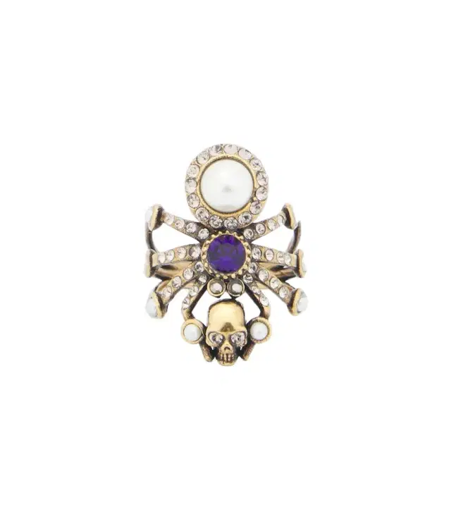 McQueen Spider embellished ring
