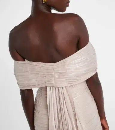 Marmar Halim Off-shoulder pleated bustier gown | Thumbnail 2