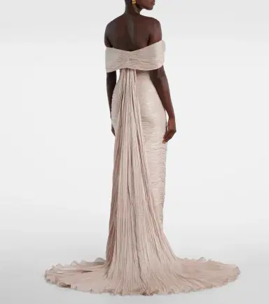 Marmar Halim Off-shoulder pleated bustier gown | Thumbnail 4