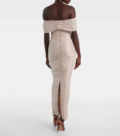 Marmar Halim Off-shoulder pleated bustier gown | Thumbnail 5