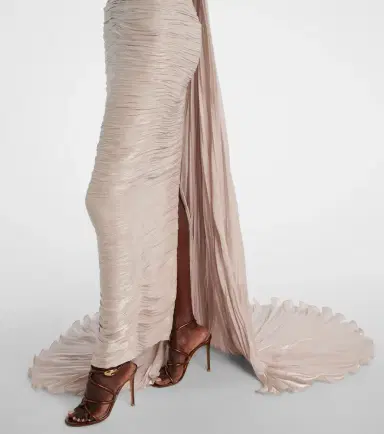 Marmar Halim Off-shoulder pleated bustier gown | Thumbnail 6
