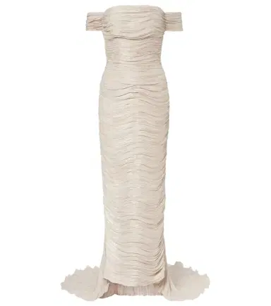 Marmar Halim Off-shoulder pleated bustier gown | Thumbnail 1
