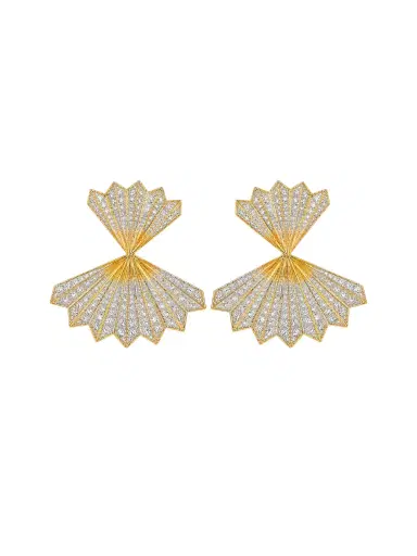 Wish Fine Jewelry 5.01ct Diamond 18K Gold Fan Shape Drop Earrings | Thumbnail 1 Wish Fine Jewelry 5.01ct Diamond 18K Gold Fan Shape Drop Earrings | Thumbnail 1