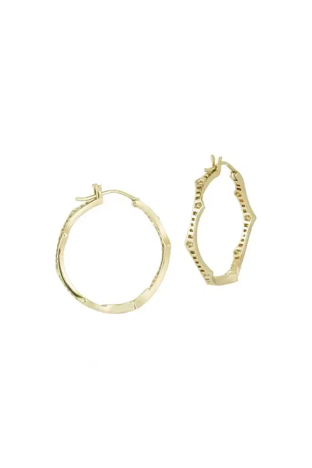 PARULINA Diamond Medium Briar Hoop Earrings - Yellow Gold