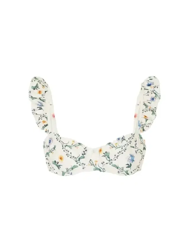 Agua by Agua Bendita Kiwi Brisa Floral-print Bikini Top