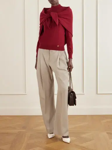 Oscar de la Renta Scarf-detailed Cashmere Sweater | Thumbnail 2