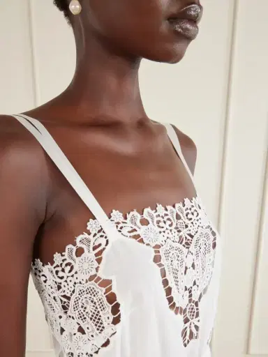 Miguelina Brielle Guipure Lace-trimmed Cotton-blend Playsuit | Thumbnail 4