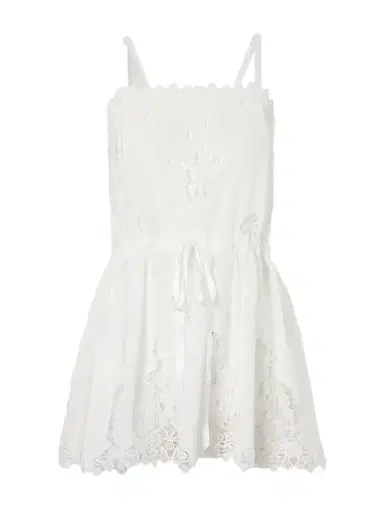 Miguelina Brielle Guipure Lace-trimmed Cotton-blend Playsuit | Thumbnail 1