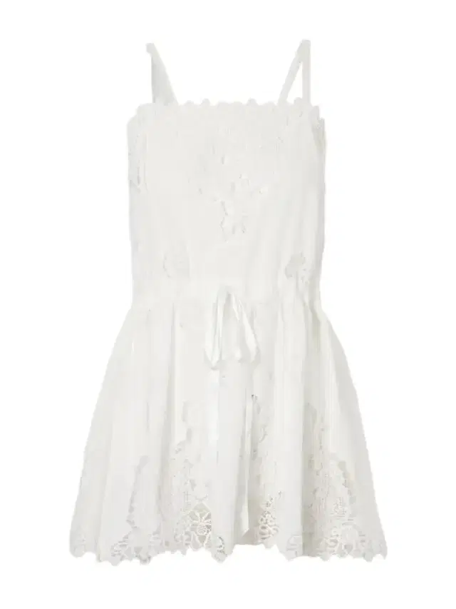 Miguelina Brielle Guipure Lace-trimmed Cotton-blend Playsuit