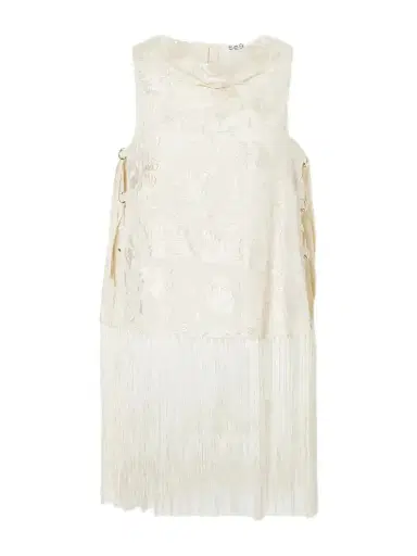 Sea Priscilla Floral-embroidered Fringed Crepe Vest | Thumbnail 1 Sea Priscilla Floral-embroidered Fringed Crepe Vest | Thumbnail 1