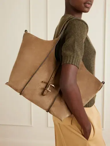 Tod's T Timeless Suede Shoulder Bag | Thumbnail 2 Tod's T Timeless Suede Shoulder Bag | Thumbnail 2