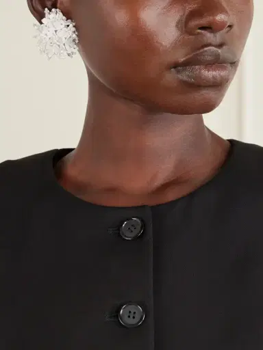 Oscar de la Renta Bead-embellished Clip Earrings | Thumbnail 2