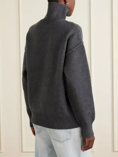 AMI PARIS Oversized Intarsia Wool Turtleneck Sweater | Thumbnail 3