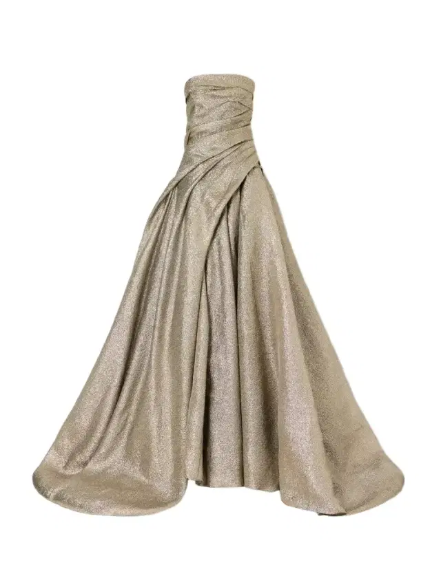 Off-the-shoulder Draped Brocade Gown