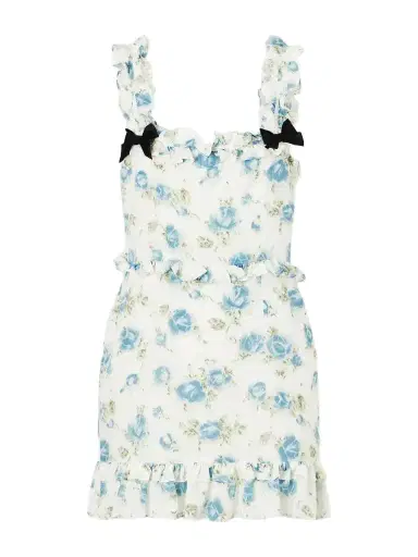 Alessandra Rich Ruffled Floral-print Silk Mini Dress | Thumbnail 1