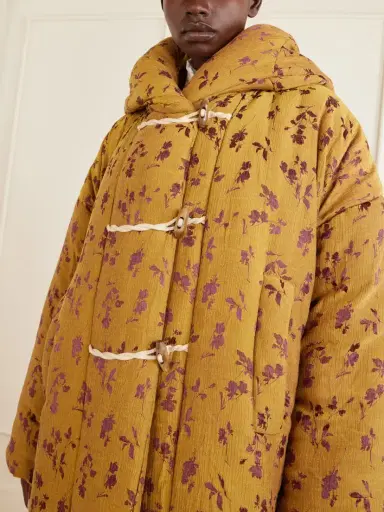 Dries Van Noten Hooded Padded Floral-jacquard Long Jacket | Thumbnail 5 Dries Van Noten Hooded Padded Floral-jacquard Long Jacket | Thumbnail 5