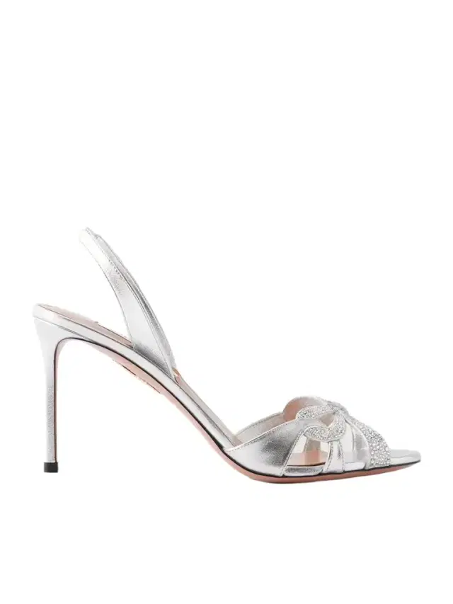 Aquazzura Ribbon Kiss 85 Crystals-embellished Leather Sandals
