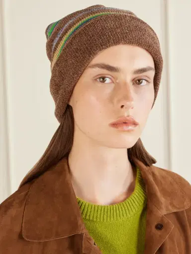 Maison Margiela Stripped Cotton And Wool-blend Beanie | Thumbnail 2 Maison Margiela Stripped Cotton And Wool-blend Beanie | Thumbnail 2