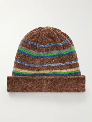 Maison Margiela Stripped Cotton And Wool-blend Beanie | Thumbnail 3 Maison Margiela Stripped Cotton And Wool-blend Beanie | Thumbnail 3