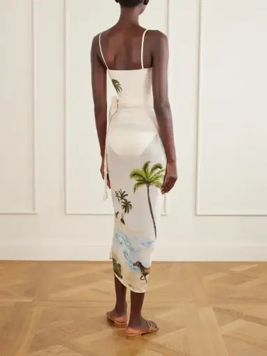 Agua by Agua Bendita Lavanda Arena Cotton And Silk Blend Pareo | Thumbnail 4