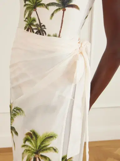Agua by Agua Bendita Lavanda Arena Cotton And Silk Blend Pareo | Thumbnail 5