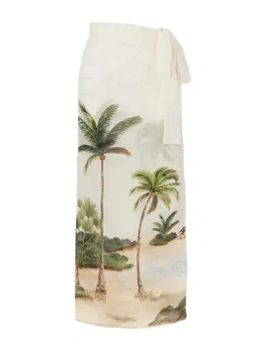 Agua by Agua Bendita Lavanda Arena Cotton And Silk Blend Pareo | Thumbnail 1