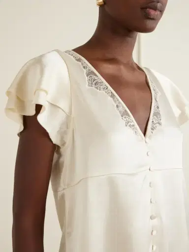 Citizens of Humanity Lola Flutter Lace-trimmed Satin Blouse | Thumbnail 5 Citizens of Humanity Lola Flutter Lace-trimmed Satin Blouse | Thumbnail 5