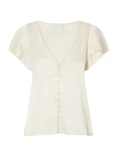 Citizens of Humanity Lola Flutter Lace-trimmed Satin Blouse | Thumbnail 1 Citizens of Humanity Lola Flutter Lace-trimmed Satin Blouse | Thumbnail 1