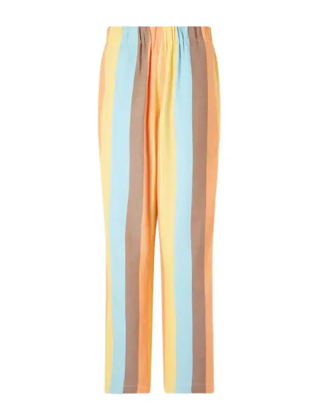 Marrakshi Life The Palazzo Striped Cotton-blend Straight-leg Pants