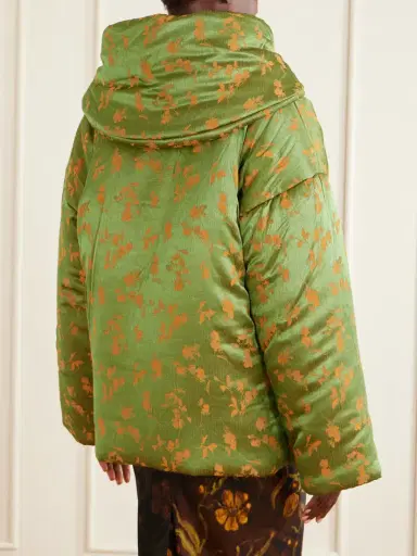 Dries Van Noten Hooded Padded Floral-jacquard Short Jacket | Thumbnail 4 Dries Van Noten Hooded Padded Floral-jacquard Short Jacket | Thumbnail 4