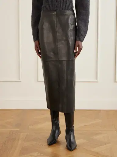 Nour Hammour Selly Paneled Leather Maxi Skirt | Thumbnail 3