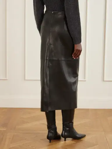 Nour Hammour Selly Paneled Leather Maxi Skirt | Thumbnail 4