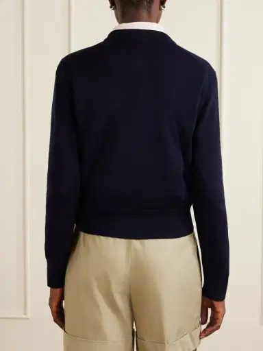 AMI PARIS Embroidered Wool Cardigan | Thumbnail 4