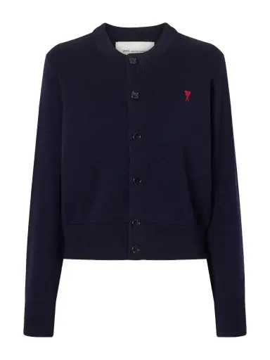 AMI PARIS Embroidered Wool Cardigan | Thumbnail 1