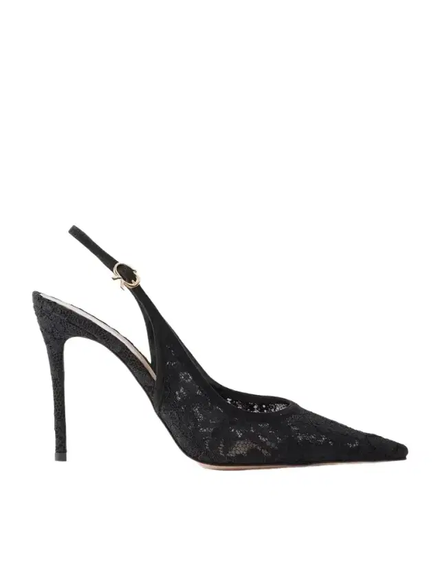Gianvito Rossi Sofia 95 Leather-trimmed Lace Slingback Pumps