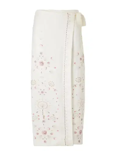 Agua by Agua Bendita Litoral Playa Printed Linen Coverup | Thumbnail 1