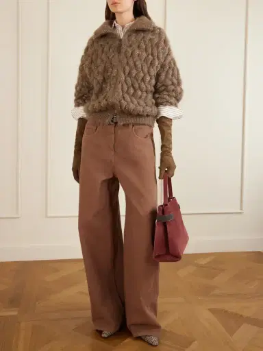 Brunello Cucinelli Embellished High-rise Wide-leg Jeans | Thumbnail 2 Brunello Cucinelli Embellished High-rise Wide-leg Jeans | Thumbnail 2