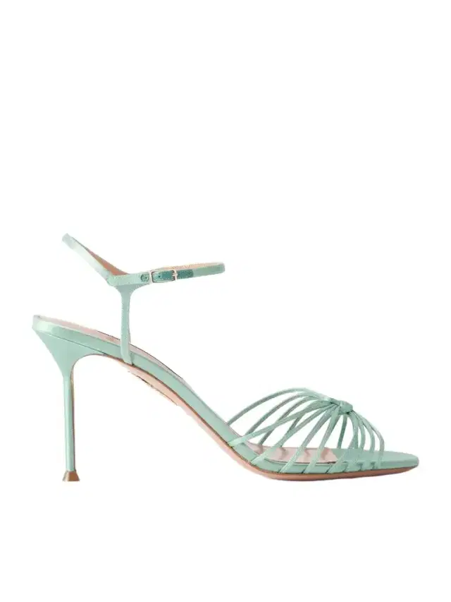 Aquazzura Serenity 85 Knotted Satin Sandals
